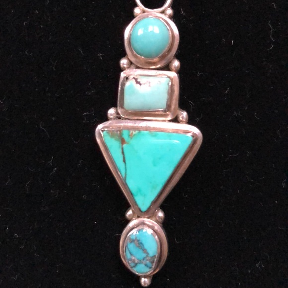 SOLD Turquoise and 925 sterling silver drop. - Picture 3 of 3